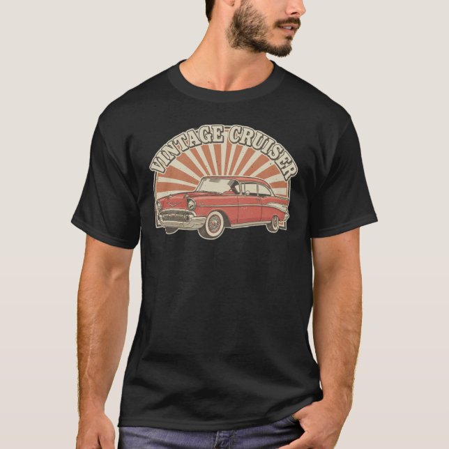 Camiseta retro vintage American car (Frente)