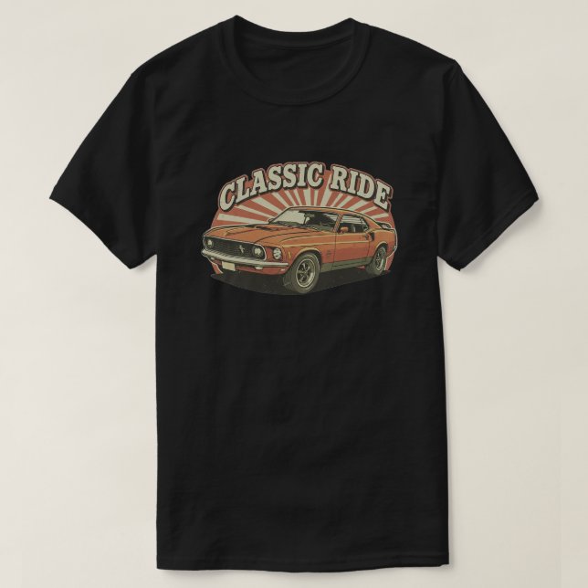 Camiseta retro vintage American car 80s (Frente do Design)
