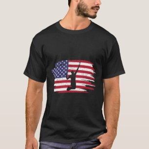 Camiseta Retro Vintage American Flag Badminton 4 De Julho