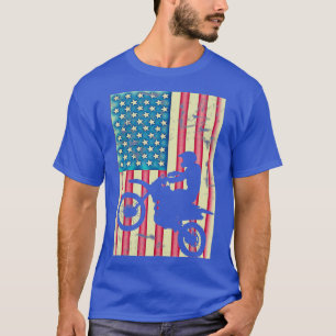 Camiseta Retro Vintage American Flag Dirt Bike T 4th