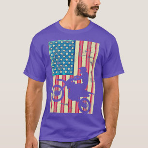 Camiseta Retro Vintage American Flag Dirt Bike T 4th of