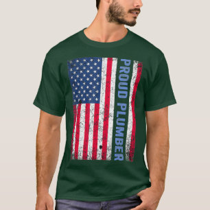 Camiseta Retro Vintage American Flag Plumber Quarto de