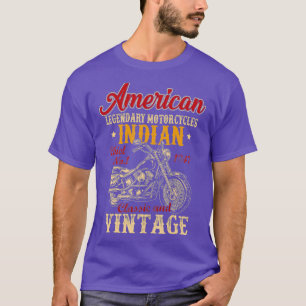 Camiseta Retro Vintage American Motorcycle Indian for Old