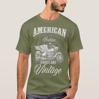 Camiseta Retro Vintage American Motorcycle Indian for Old