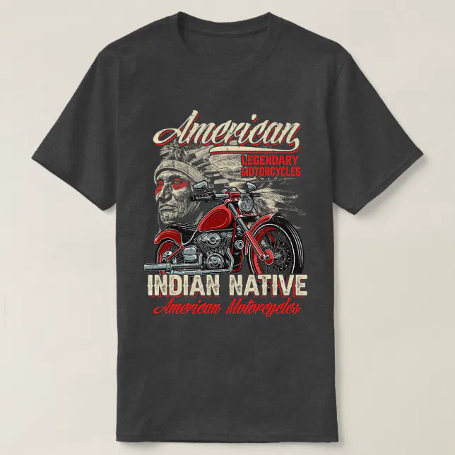 Camiseta Retro Vintage American Motorcycle Indian for Old B