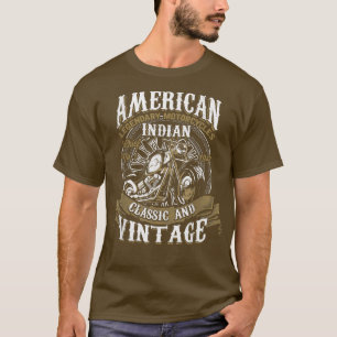 Camiseta Retro Vintage American Motorcycle Indian for Old B