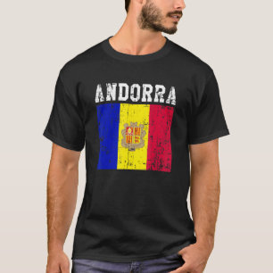 Camiseta Retro Vintage Andorra Flag Andorran Roots