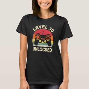 Camiseta Retro Vintage aniversário de 30 anos Gamer Nível 3