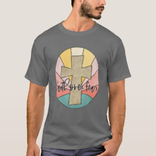 Camiseta Retro Vintage Atravessa a fé cristã sobre o medo
