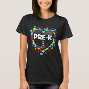 Camiseta Retro Vintage Autism Sensibilização Heart Pre K Su