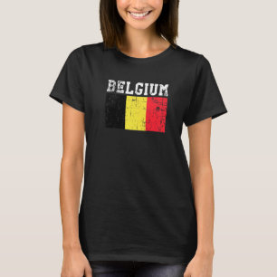 Camiseta Retro Vintage Bélgica Bandeira Raízes Belgas