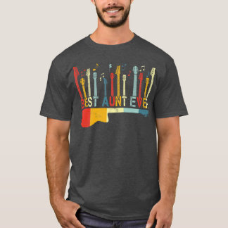 Camiseta Retro Vintage Best Aunt Ever Guitar Lover Guitaris
