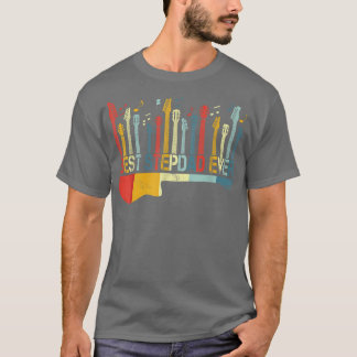 Camiseta Retro Vintage Best Stepdad Ever Guitar Lover Guita