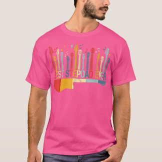 Camiseta Retro Vintage Best Stepdad Ever Guitar Lover Guita