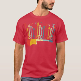 Camiseta Retro Vintage Best Stepdad Ever Guitar Lover Guita