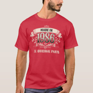 Camiseta Retro Vintage Birthday feito em 1986 Todos origina