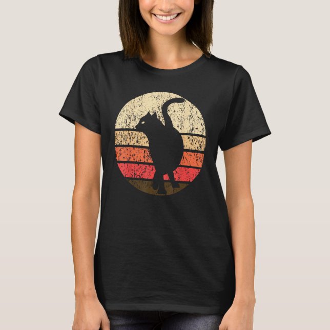 Camiseta Retro Vintage Black Cat (Frente)