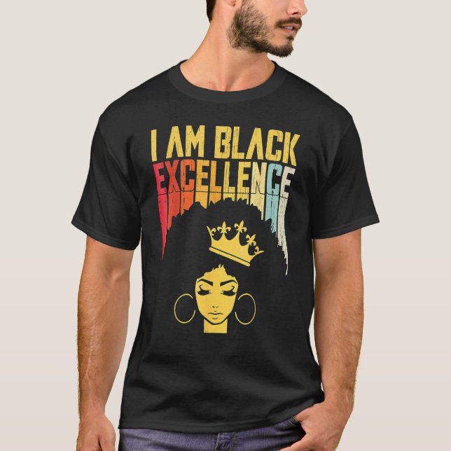 Camiseta Retro Vintage Black Excellence African Pride Histo (Frente)