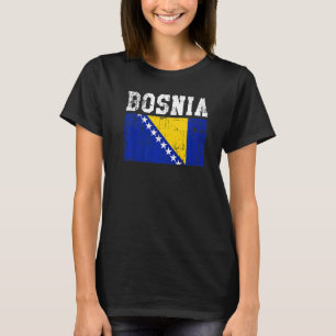 Camiseta Retro Vintage Bósnia Sinalizador Bósnio Raízes