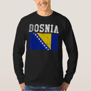 Camiseta Retro Vintage Bósnia Sinalizador Bósnio Raízes