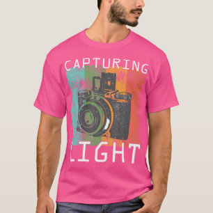 Camiseta Retro Vintage Capturando Luz Câmera Amante Fotogra