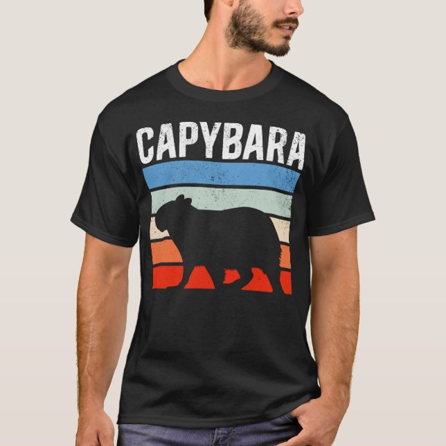 Camiseta Retro Vintage Capybara Cute Animal (Frente)