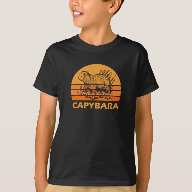 Camiseta Retro Vintage Capybara Giant Cavy Rodent Wildlife (Frente)