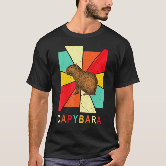 Camiseta Retro Vintage Capybara Silhouette Capybara Capyba (Frente)