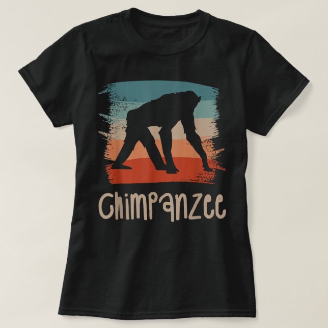 Camiseta Retro Vintage Chimpanzee Chimpanzés (Frente do Design)