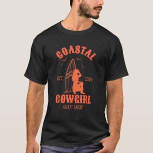 Camiseta Retro Vintage Coastage Surf de Cowgirl Compro Beac