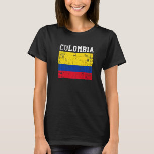 Camiseta Retro Vintage Colômbia Sinalizador Raízes Colombia