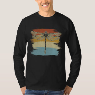 Camiseta Retro Vintage Colored Dragonfly Drawing