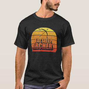 Camiseta Retro Vintage Comer Dormir Arquear Arqueiro Arco