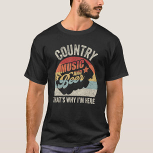 Camiseta Retro Vintage Country Music and Beer É Por Isso Qu