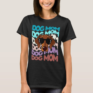 Camiseta Retro Vintage Dachshund Dog Mãe Legal Óculos de so