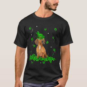 Camiseta Retro Vintage Dachshund Rua Patrick S Day Clover