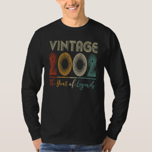 Camiseta Retro Vintage Desde 2002 aniversário de 21 anos 21