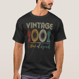 Camiseta Retro Vintage Desde 2002 aniversário de 21 anos 21