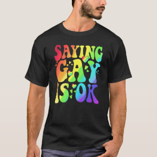 Camiseta Retro Vintage Diga que Gay é ok Orgulho Lgbt Mês
