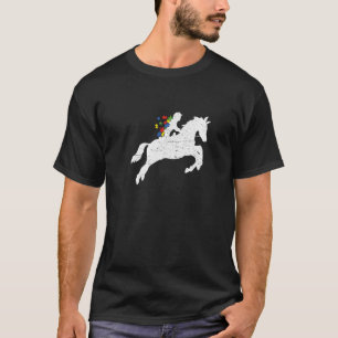 Camiseta Retro Vintage Equestre Coração Conscientização do