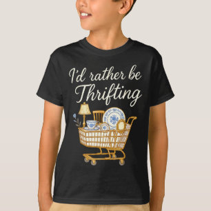 Camiseta Retro Vintage Eu Preferiria Estar Fazendo Compras