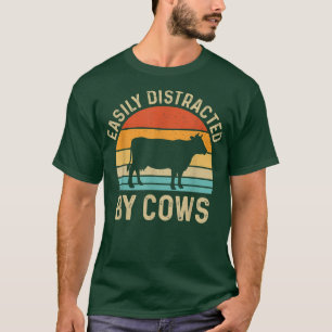 Camiseta Retro Vintage facilmente distraído por vacas Heife