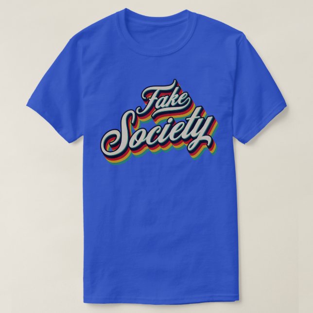 Camiseta Retro Vintage Fake Society (Frente do Design)