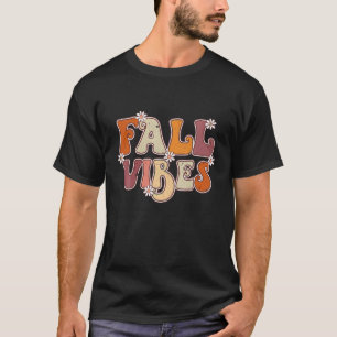 Camiseta Retro Vintage Fall Vibes Daisy Flowes Happy Obriga