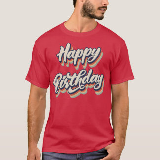 Camiseta Retro Vintage Feliz Aniversário