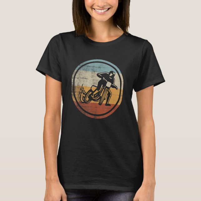 Camiseta Retro Vintage Flat Track Racing (Frente)