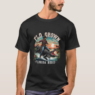 Camiseta Retro Vintage Flo Cultivou o Alligador Rodeo da Fl