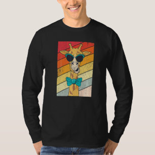 Camiseta Retro Vintage Giraffe Óculos de sol Teto Funny Ani