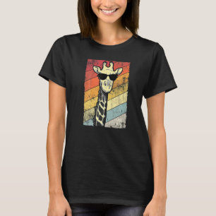 Camiseta Retro Vintage Giraffe Óculos escuros Animal engraç