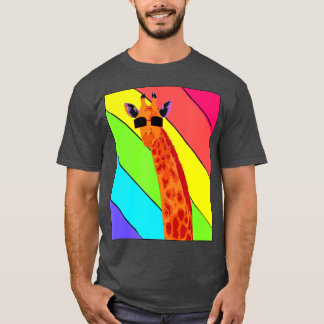 Camiseta Retro Vintage Giraffe Sunglass Engraçado Giraffe L